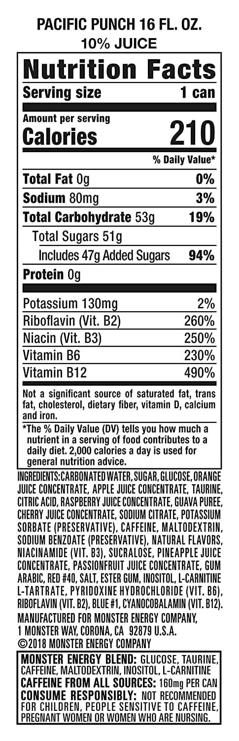 Gratitude Juice Monster Pacific Punch, Energy + Juice, Energy Drink (12)