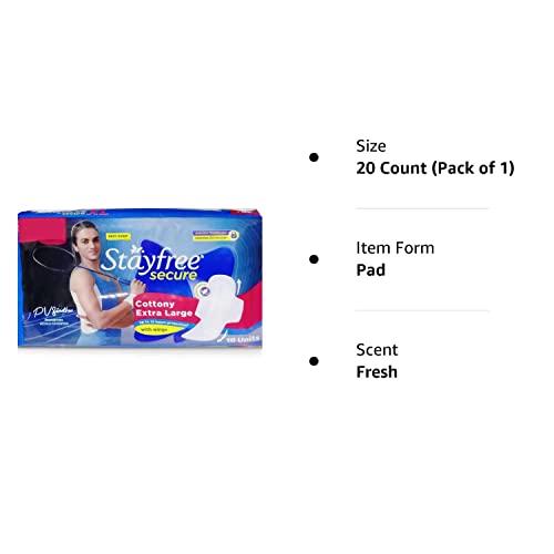 Stayfree Stayfree Secure Cottony Sanitary Napkins with Wings - 20 Pads (XL) (Pack of 1)