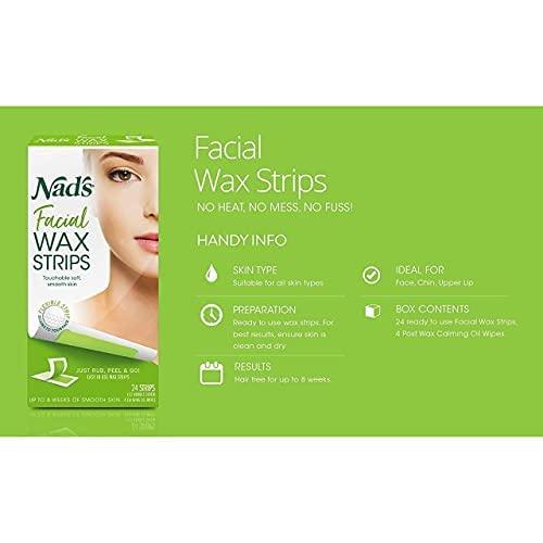 NAD'S Nads Facial Wax Strips Size 24ct Nads Facial Wax Hair Removal Strips 24ct