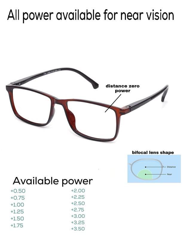 Optify Optify Bifocal Reading Glasses for Men and Women | Unisex Reading Glasses Distance Plano Reading +0.75, +1.00, + 1.25, + 1.50, +1.75, + 2.00, + 2.25, +2.50, +2.75, +3.00, +3.25, +3.50