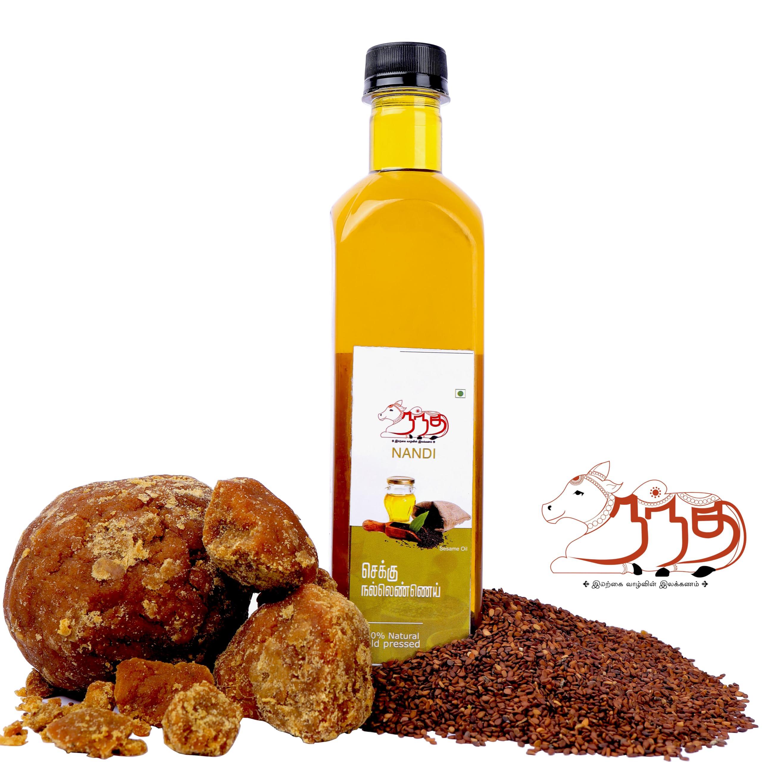 NANDI Nandi Cold Pressed Seasame Oil (chekku nallennai) (1 Litre)