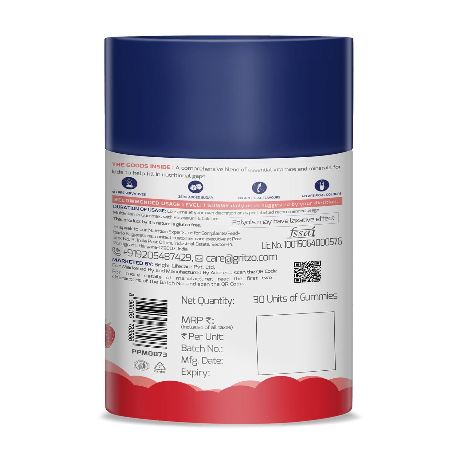 Gritzo Gritzo SuperMilk Height+, (7-12y Boys) Powder with Super Gummies (Double Chocolate, 400g & Strawberry, 30 Gummies) (Combo Pack)