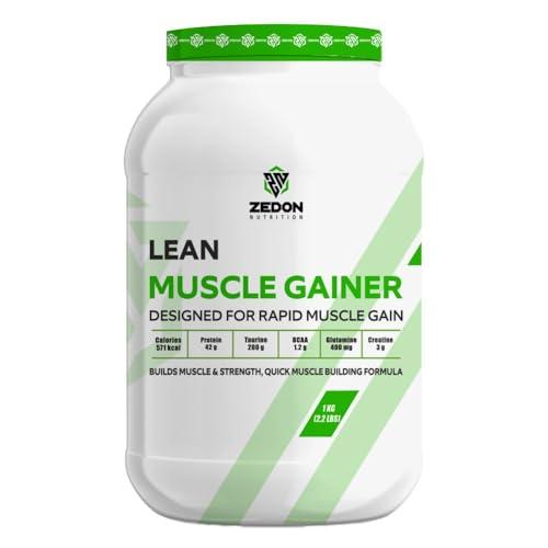 Zedon Nutrition Zedon Nutrition Lean Muscle Gainer Whey Protein Source | 42g Protein, Creatine, BCAA, Glutamine, Taurine | Muscle Building Supplement for Men & Women (Coffee, 1KG)