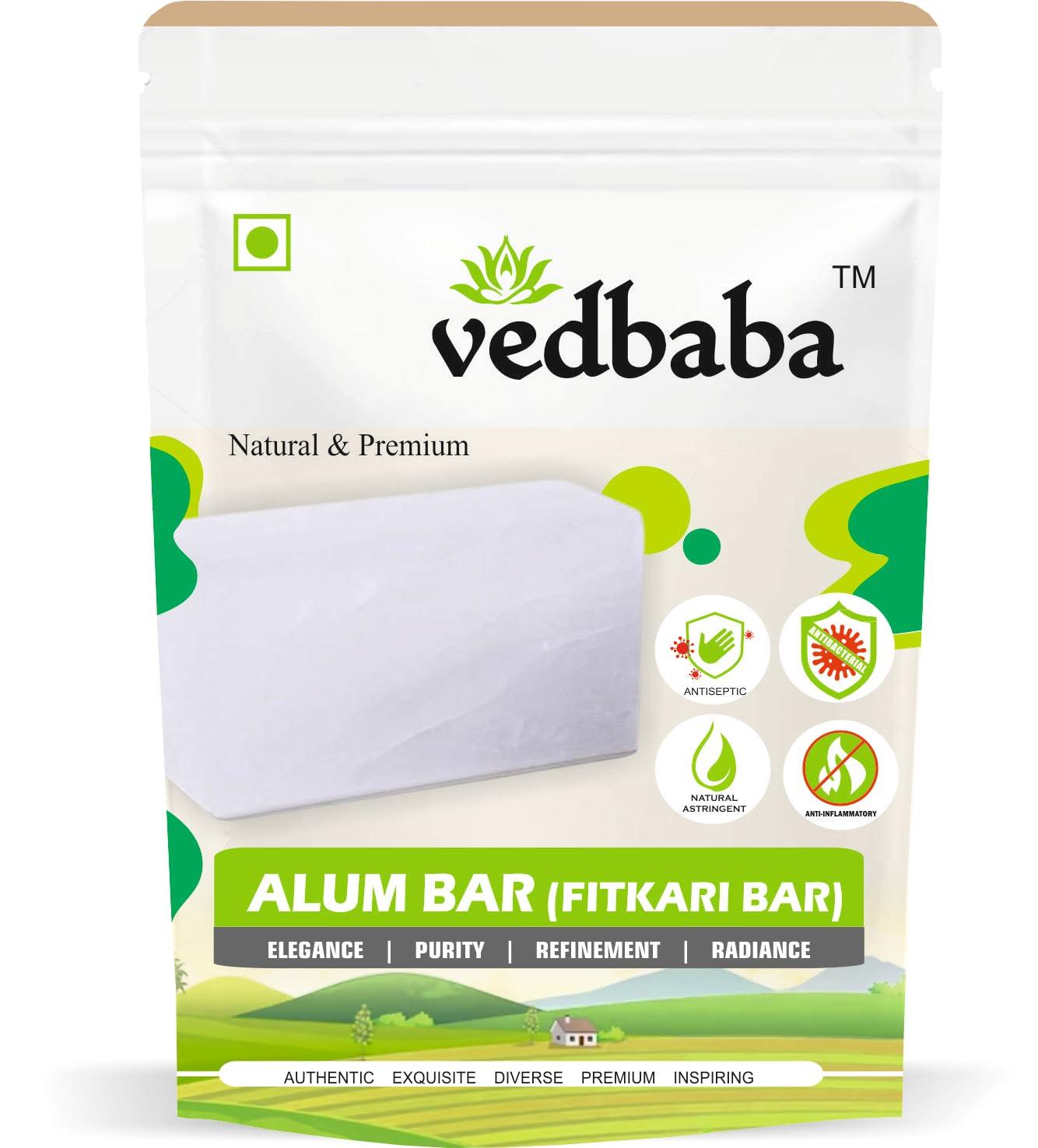 Ved Baba Ved Baba Shaving Alum Bar - 100g (PACK OF 2) | Alum Block | Fitkari Stone Bar | Phitkari Alum Stone For Face, Underarms, Skin Tightening, After Shaving, Water Purification