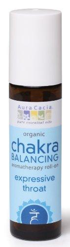Aura Cacia Aura Cacia, Organic Chakra Balancing Aromatherapy Roll-On, Expressive Throat, 0.31 fl oz (9.2 ml)
