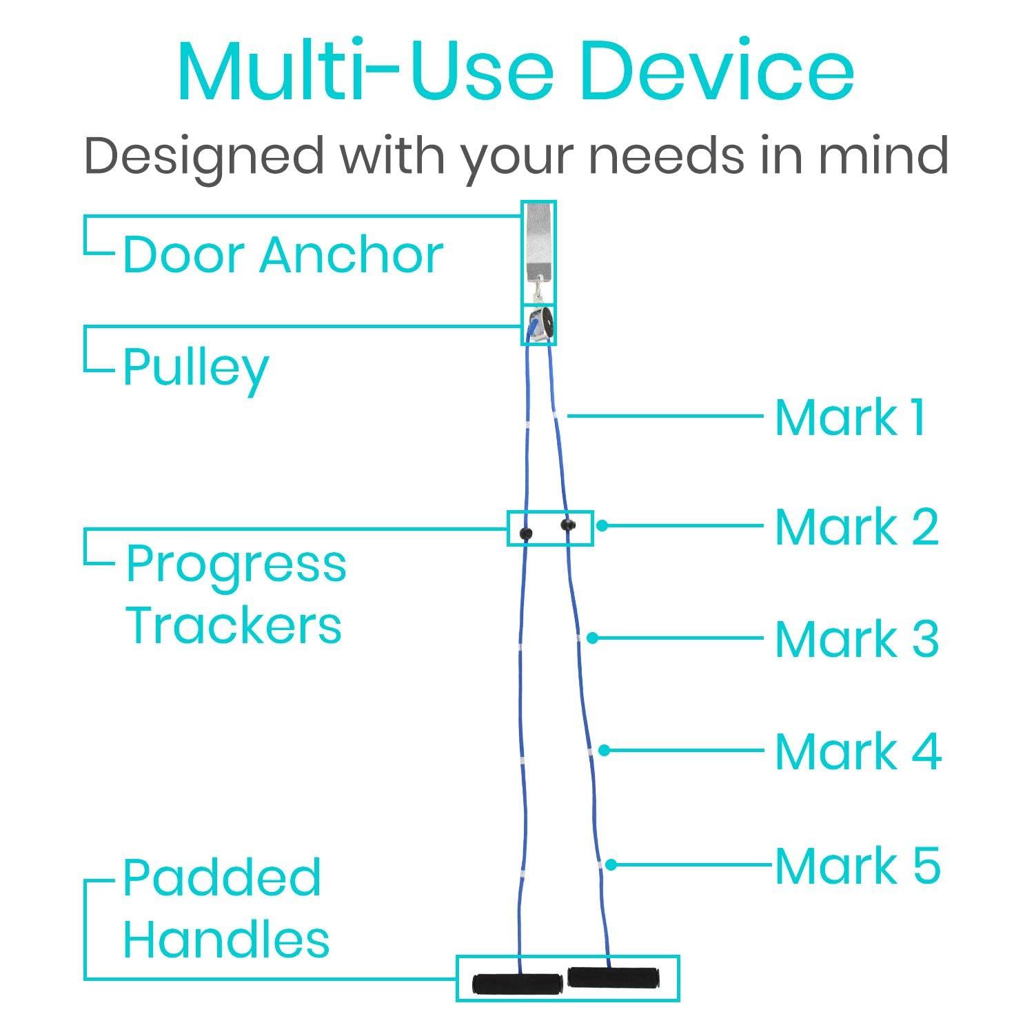 VIVE Shoulder Pulley by Vive - Over Door Rehab Exerciser for Rotator Cuff - Home Cable Arm Rehabilitation Exercise System for Frozen Shoulder, Physical Therapy, Flexibility, Range of Motion and Stretching.