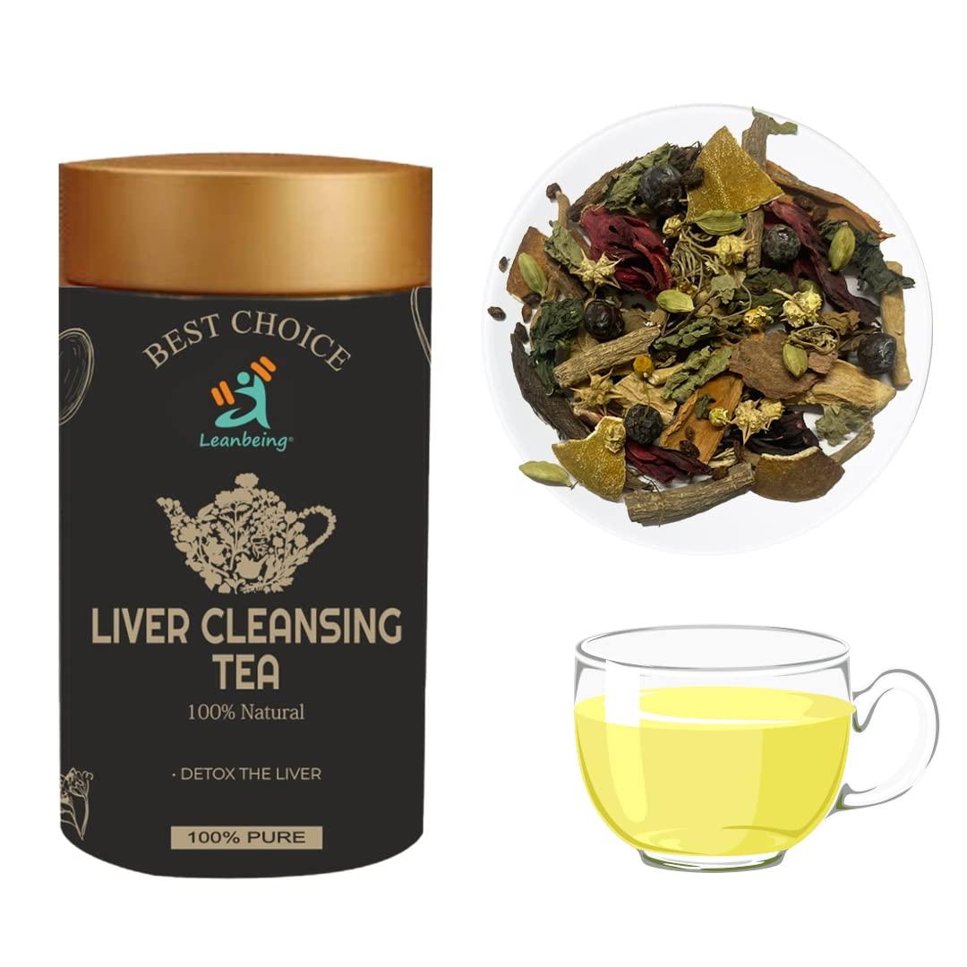 LEANBEING Leanbeing- Liver Cleansing tea 100g | With Goodness of Dandelion Root & Leaf, Milk thistle seeds, Amla, Gokhru, Burdock Root etc | Detoxifies liver & kidney