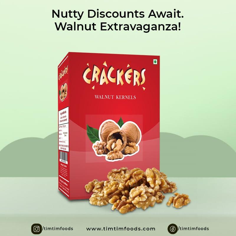 GO Go Crackers Kashmiri Brown Halves Walnuts Kernels (Without Shell) -Pack of 3 x250 g| Walnuts Dry Fruits | Organic Walnuts | Walnuts Kernels for Snacking & Baking