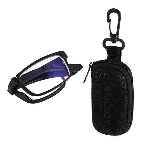 Artibetter ARTIBETTER Folding Nearsighted Myopia Glasses Foldable Reading Glasses Readers Compact Computer Reading Glasses Blue Light Blocking Glasses with Case for Women Men 200 Degree