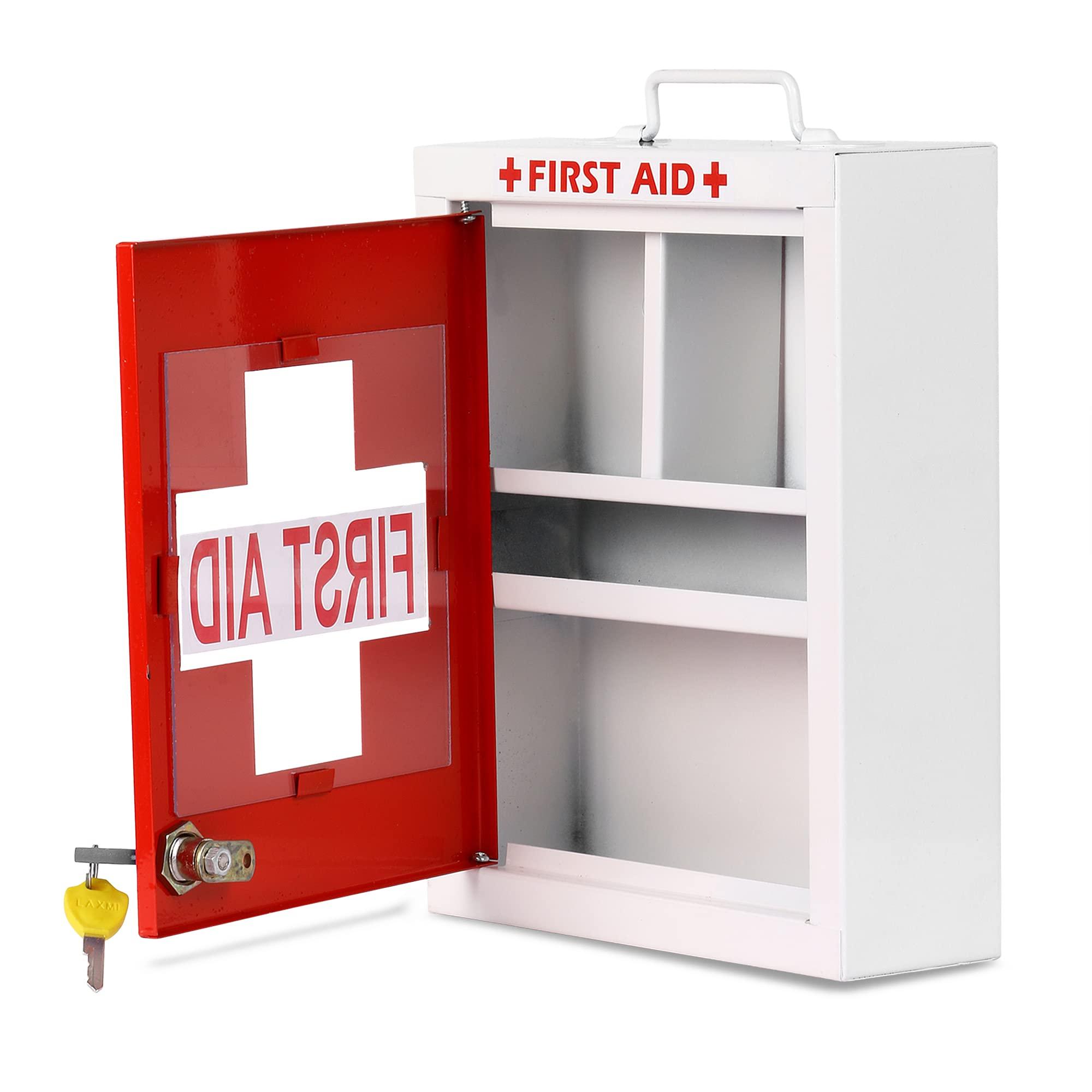 LEPOSE Lepose Wall mountable Metal First Aid Box/Emergency Medical kit/First Aid Box For School, office/Home,Multi Partation