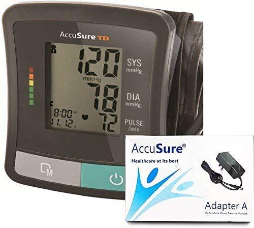 AccuSure AccuSure Automatic Upper Arm Blood Pressure Monitor with Power Adapter (Black,universal)