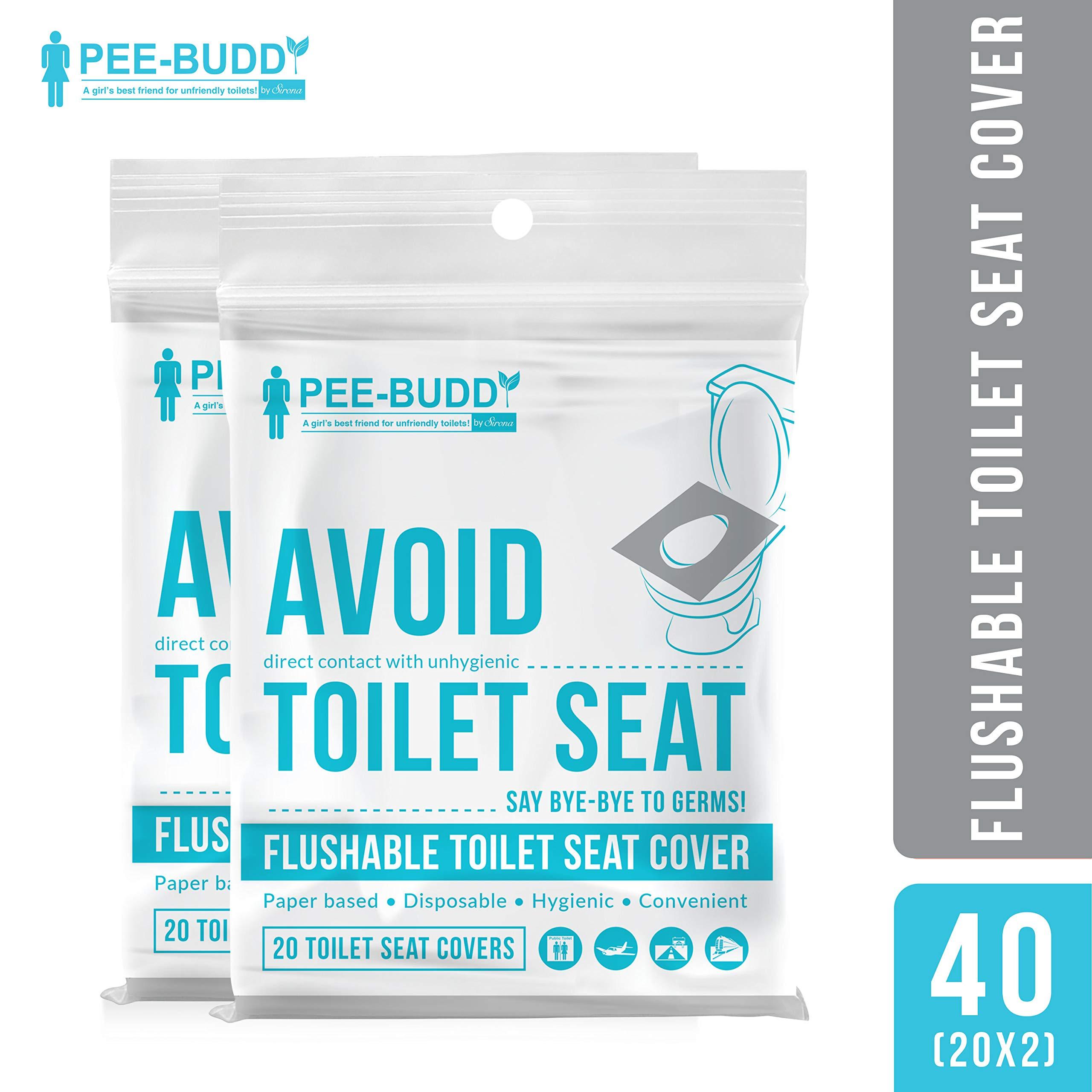 PEE BUDDY PEE BUDDY Reusable Portable Stand And Pee Urination Device For Women & Disposable Toilet Seat Covers (20 Sheets * 2 Packs)