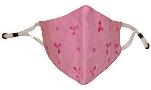 Kheyali Boutique Kheyali Boutique Pure Cotton Hand Embroidered Washable Reusable Anti Pollutant 3 Ply Face Mask(Light Blue,Pink,Blue Pack of 2)