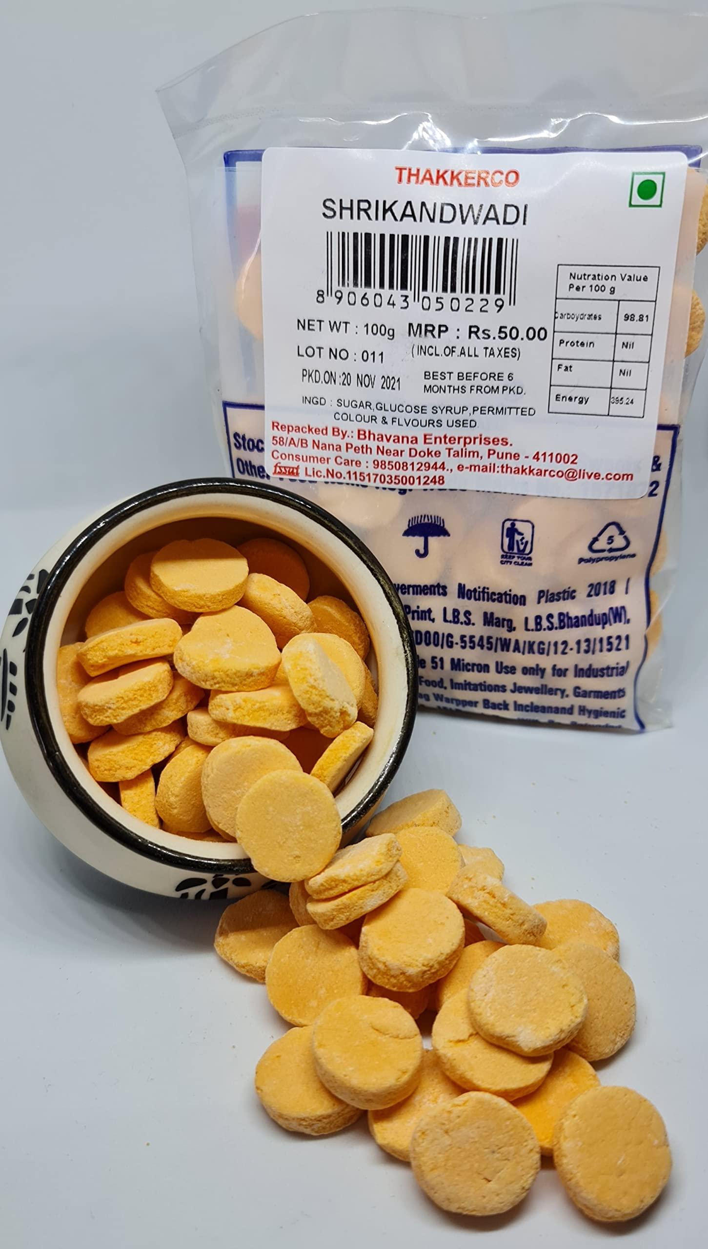 THAKKERCO THAKKERCO Shrikhand Wadi Candy 500gm Combo (100gm x 5 packs) Bachpan ki Shrikhand Flavour Khatti Meethi & Chatpati Goli for Kids, Young Ones, the Senior Citizens. Just for Everyone.