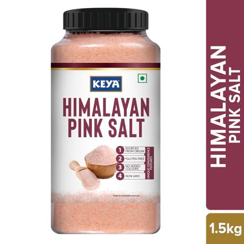 KEYA Keya Himalayan Pink Salt 1.5kg | Mineral rich Salt for Healthy Cooking | Sendha Namak for Healthy Life | Mineral Rich Salt | Low Sodium | Packed with 84 Minerals