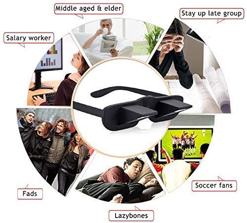 okcsc Lazy Glasses 90 Laying Down Prism Glasses Horizontal Bed Reading Glasses High Definition for Reading Watching TV Phones -Small