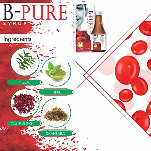 Drugs Laboratories Drugs Laboratories B.Pure Blood Purifier 450ml Syrup/Reduces Pimples and blemishes| Prevents Acne | Remove Allergy 100% Safe, Ayurvedic Formula for Glowing Pimple free skin