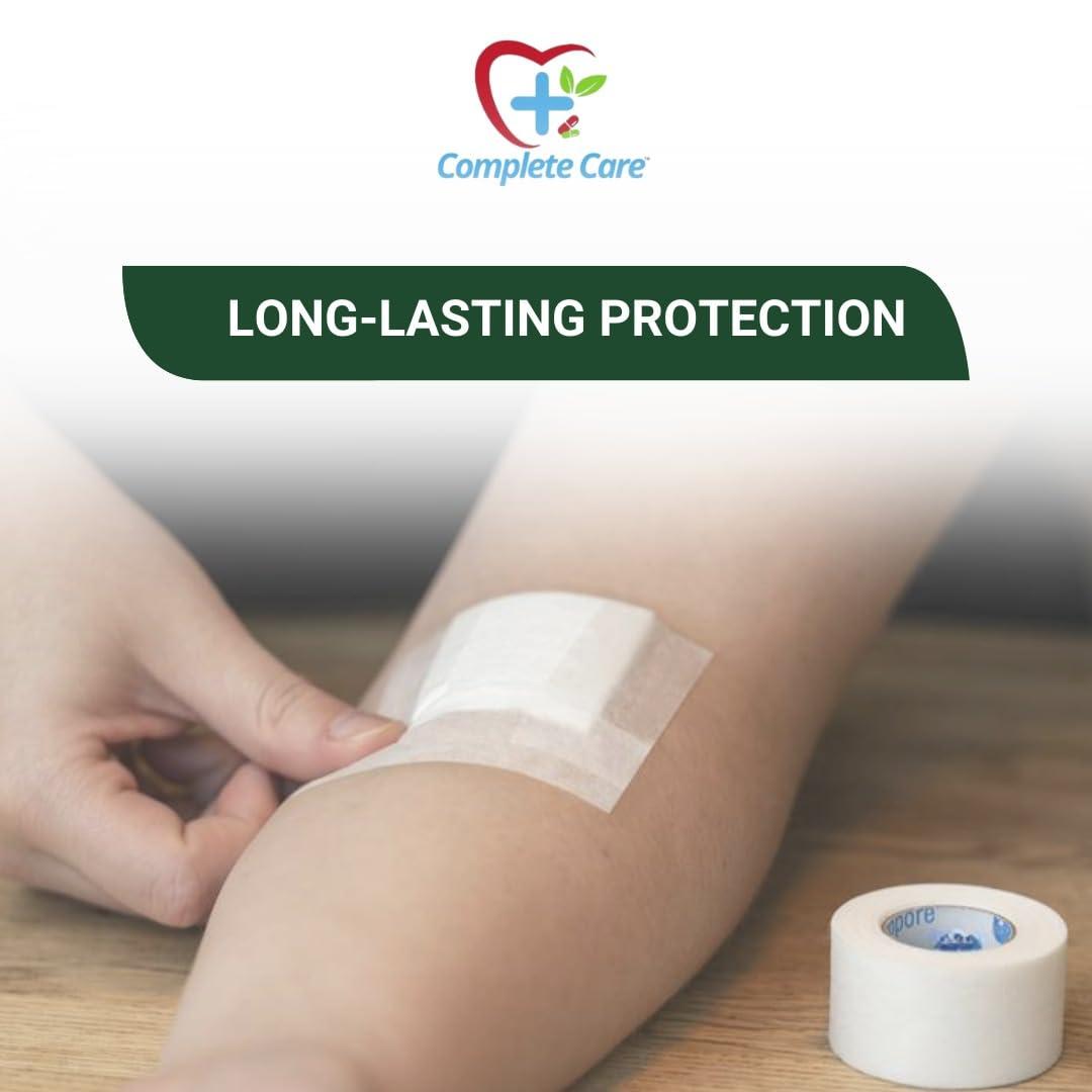 COMPLETE CARE Complete Care Microporous Surgical Paper Tape | Medical Tape for skin, Dressings and First Aid Bandage Tape for Sensitive Skin | Multipurpose Gentle Adhesive Tape for Wound Care- 3 Inch, 9 Mtr- Pack of 2 (4 Rolls Each Box)