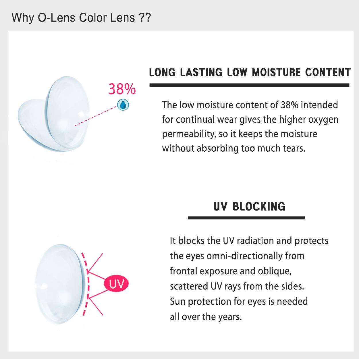 O-Lens O-LENS Russian Velvet Grey - Coloured Contact Lens (Monthly Disposable, -2.50 / 2pcs / Grey), Natural Looking & Comfy Eye Color Lenses