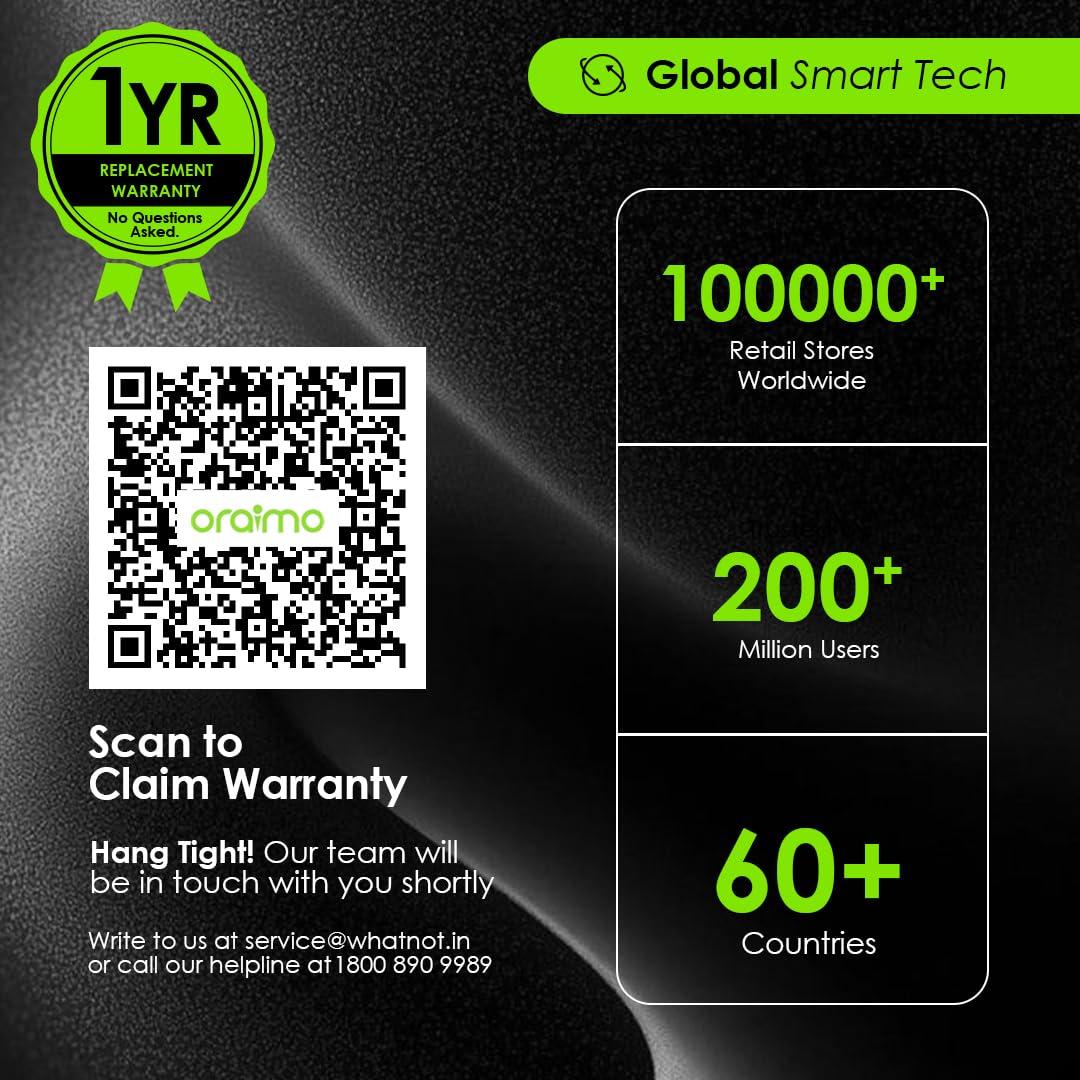 Oraimo Oraimo SmartShaver 2 Premium Cordless Electric Shaver for men,Wet & Dry Electric Shaver with Pop-Up Trimmer,Super Fast Charge 60 minutes Runtime,Rechargable,3 Head 360° Rotary Shaver for Men