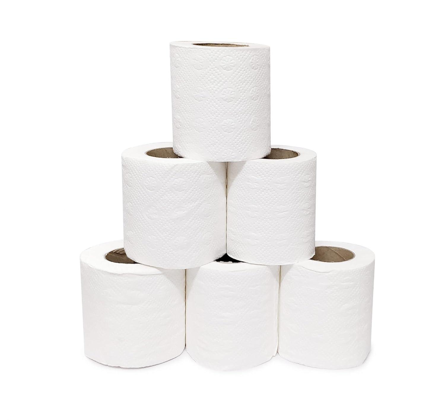 Rose Gold Toilet Paper Tissue Roll || Tissues Paper Rolls (Pack of 6-2 Ply Toilet Tissue Paper)