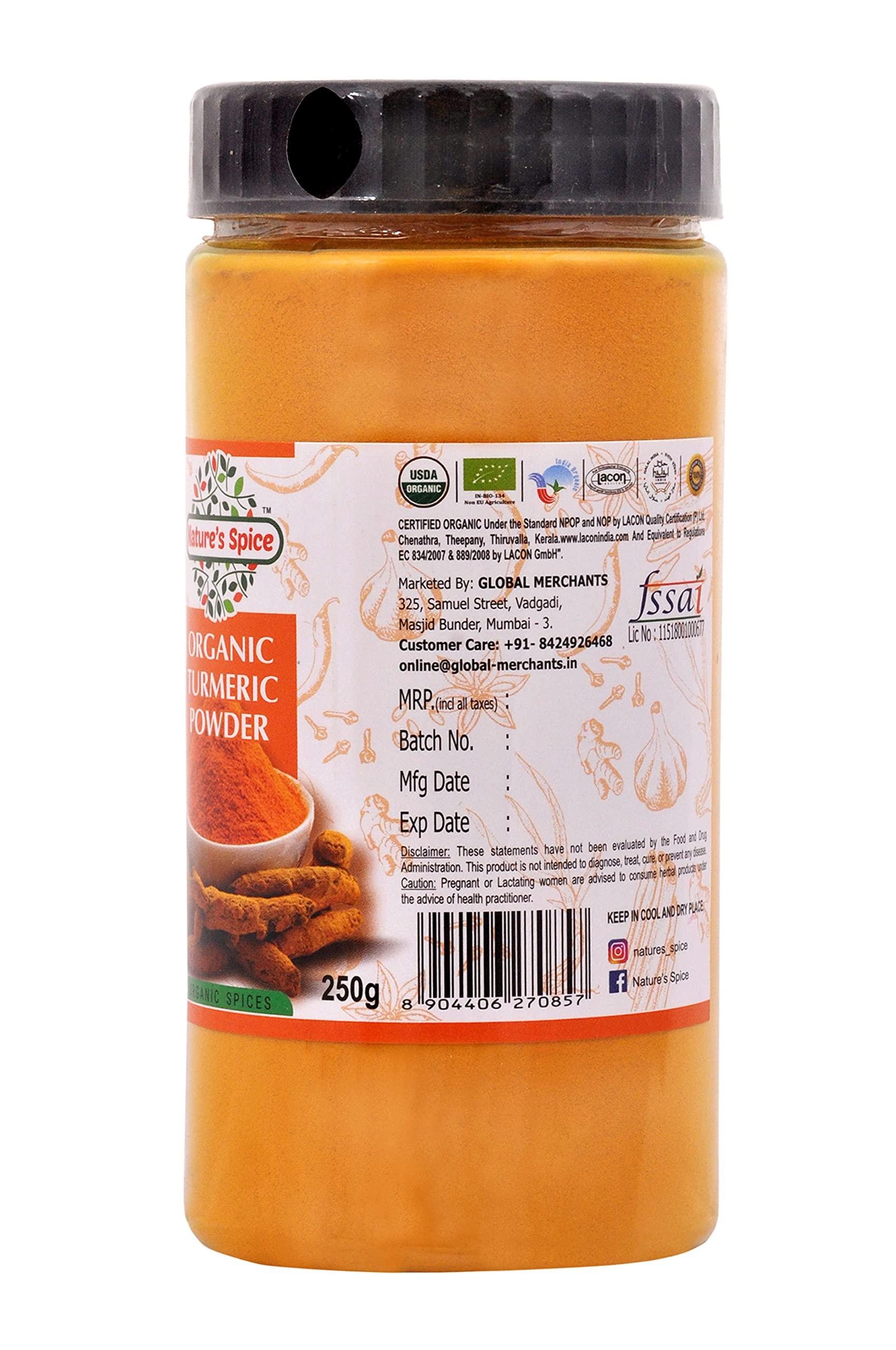 Nature's Spice - Pure as Nature Intended Nature's Spice Fresh Organic Turmeric Premium Haldi Powder 250g