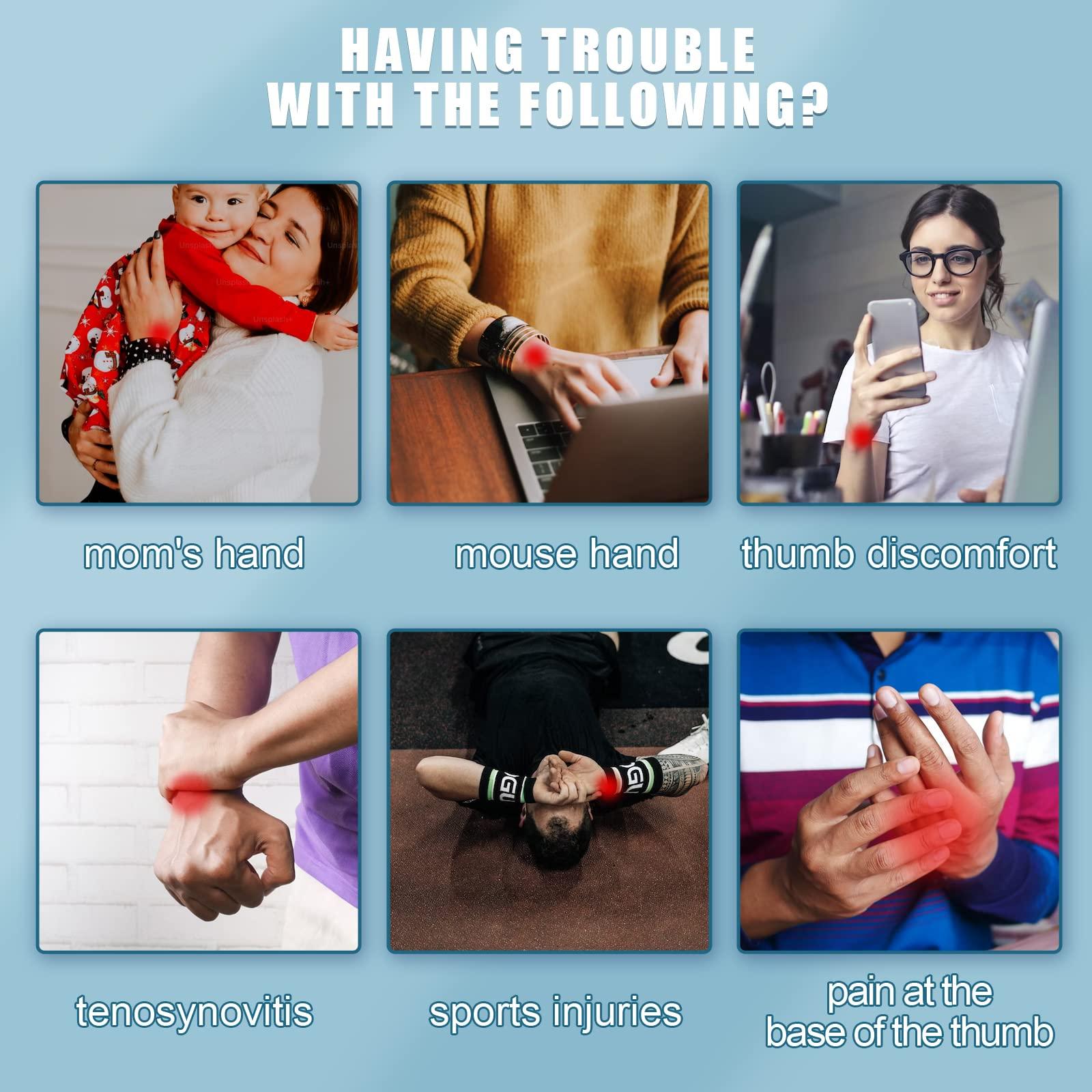 SAVITA Trigger Thumb Splint, Silicone Thumb Support Brace Stabilizer Thumb Splint Brace Pressurized Strip Adjustable Pressure Wrist brace with Thumb Stabilizer for Men Women(Left)