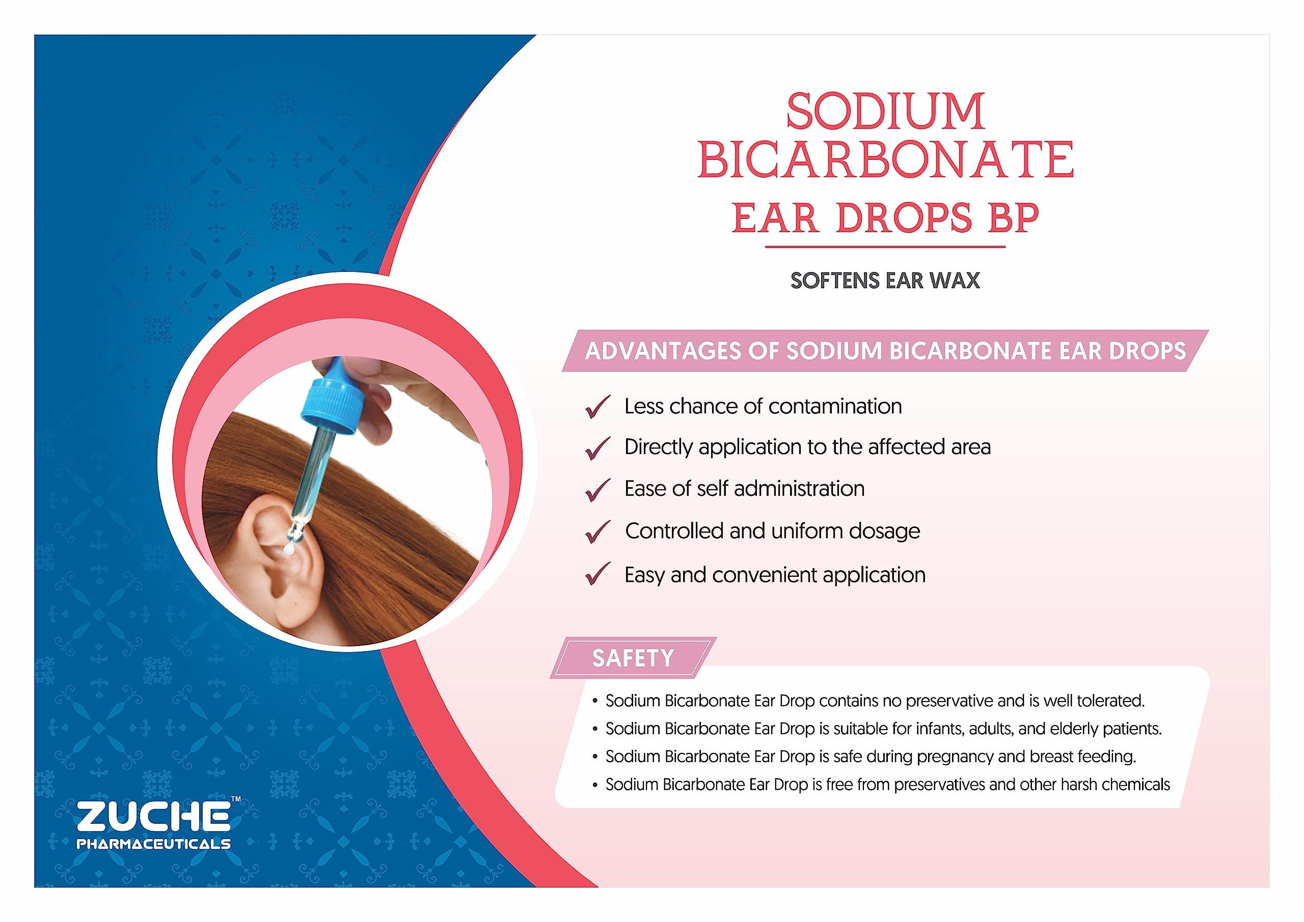 Generic Sodium Bicarbonate Ear drops 10 ml Glass (2 units) | Ear Wax Remover | Naural Product | Medical Grade