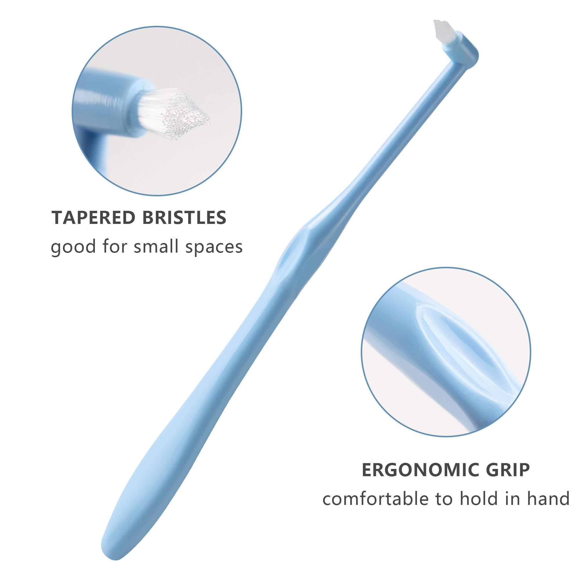 OSGP 6 Pieces Tuft Toothbrush Tufted Brush End-Tuft Tapered Trim Toothbrush Soft Trim Wisdom Toothbrush Single Compact Interdental Interspace Brush for Detail Cleaning