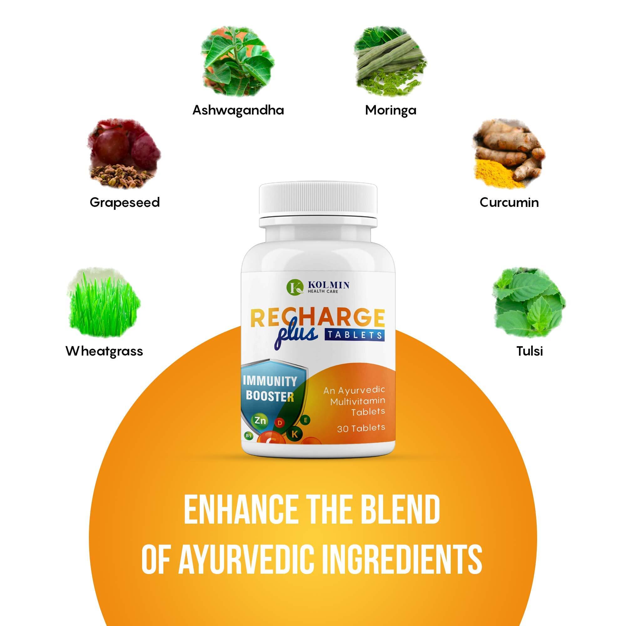 Kolmin Healthcare Ayurvedic Multivitamin Tablets Recharge Plus