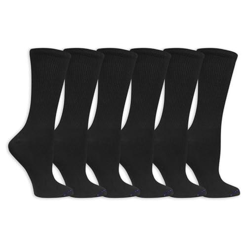 Dr. Scholl\'s Dr. Scholl\'s Women\'s Diabetes and Circulatory Crew Socks Value Pack 6 Pair - Black - Women\'s Shoe Size: 4-10