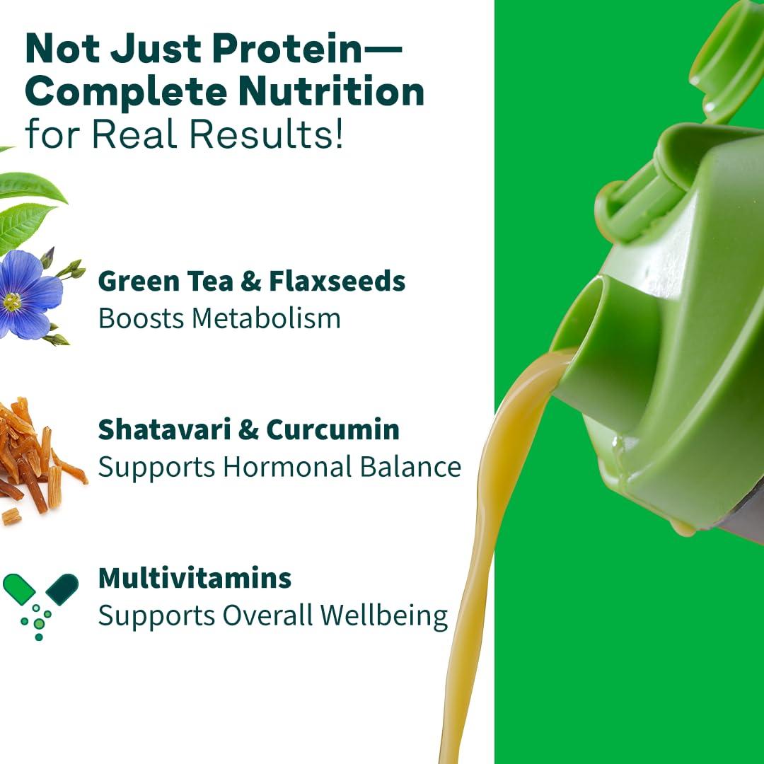 OZiva OZiva Protein & Herbs for Women (Vanilla Almond) I Manage Weight, Energy & Metabolism | Clean Protein, Shatavari, Green Tea I No Added Sugar, 1lbs + Shaker (Super Saver Pack)