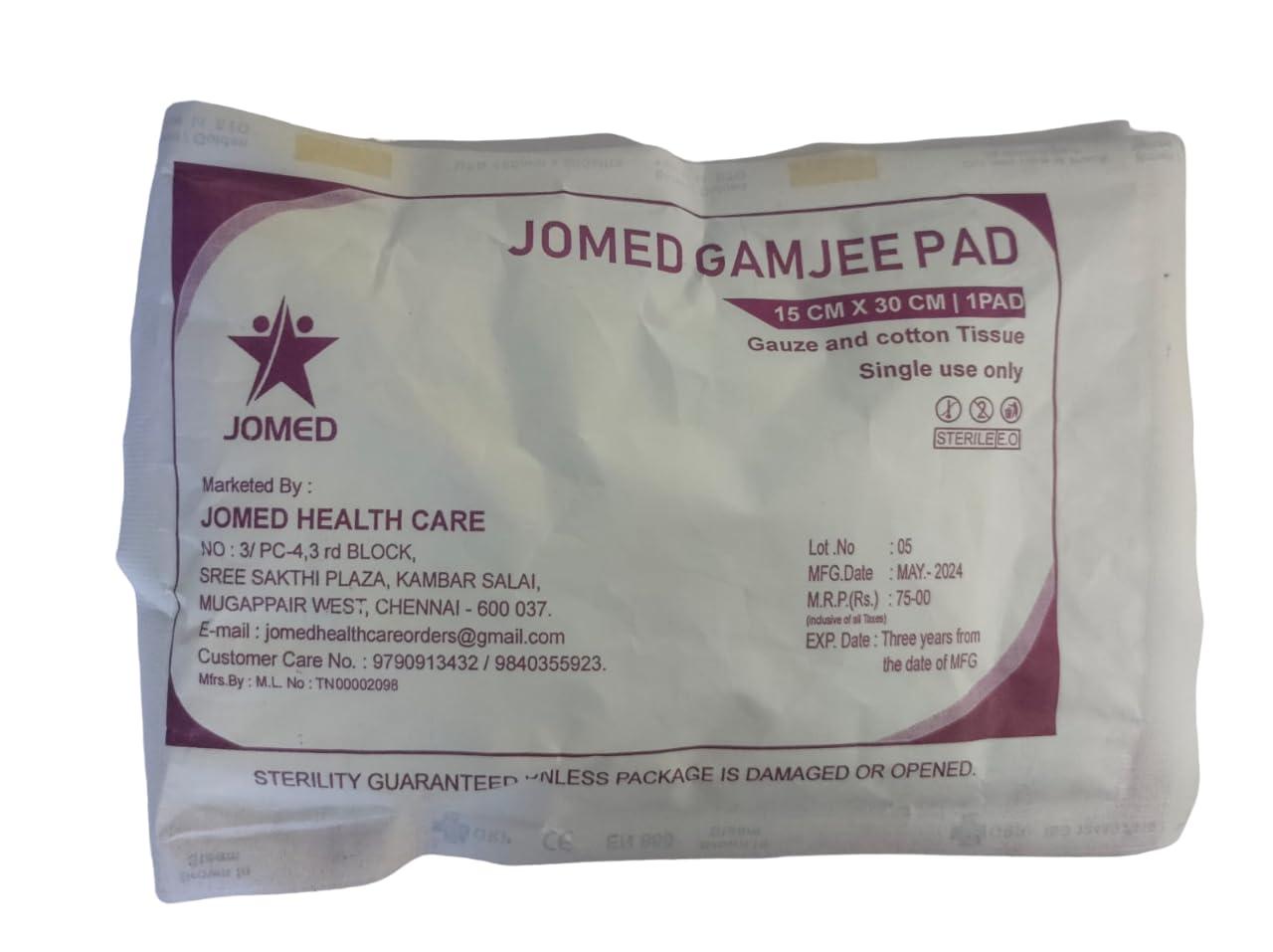 JOMED JOMED GAMJEE PAD SIZE : 15CMX30CM 1 PAD STERILE PACK - PACK OF 4