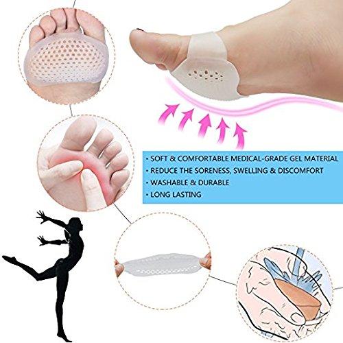 CHRONEX CHRONEX [Improved] Breathable Foot Pads-Ball of Foot Cushions, Forefoot Blister Prevention, Callus Prevention, Foot Support and Foot Pain Relief, 2 Pieces Pedi Soother Solutions Ventilated Gel Pads