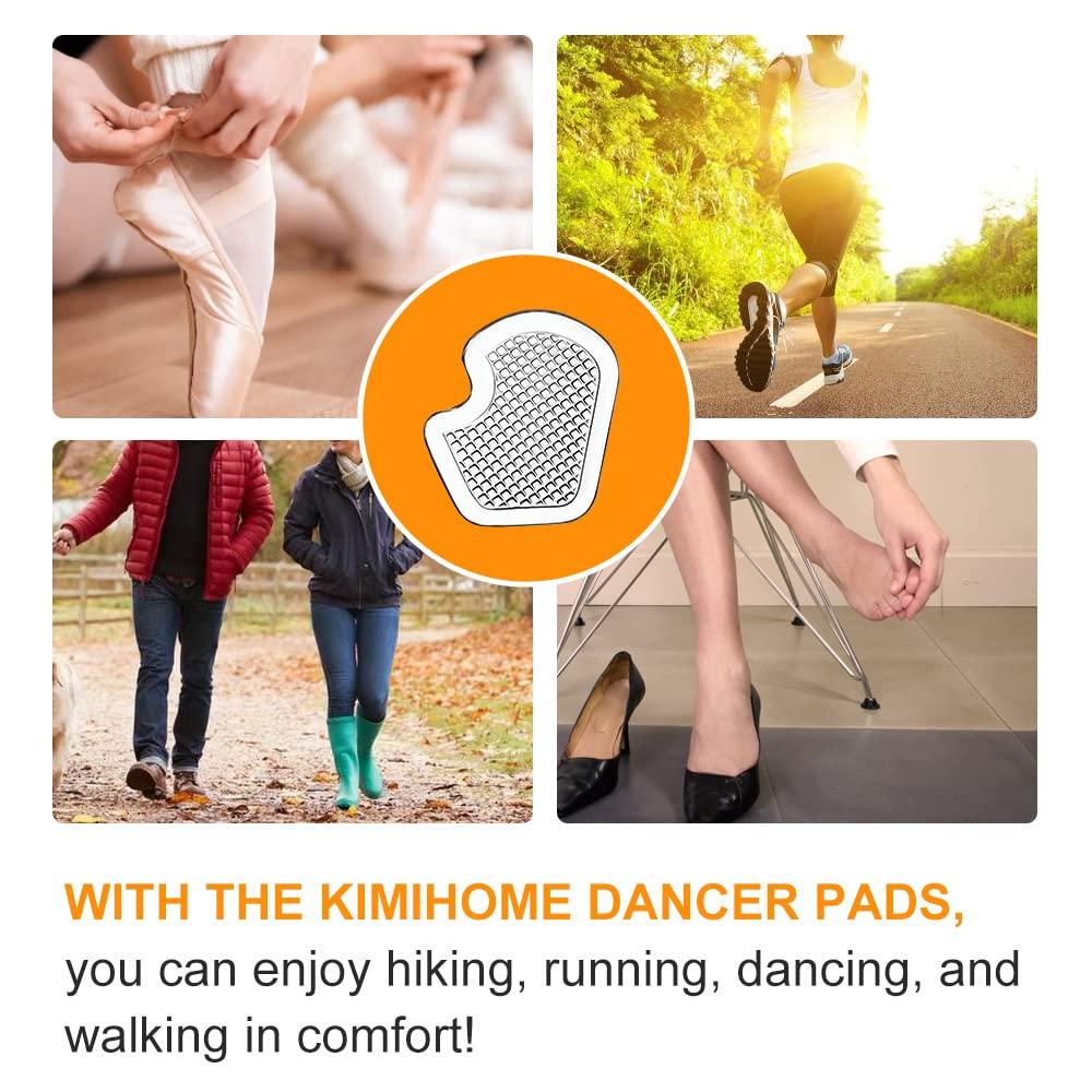Kimihome Kimihome Dancer Pads 8 Count Gel Cushions, Ball of Foot Cushion Protect and Relieve Metatarsal, Sesamoid, Ball of Foot Pain - 4 Pairs