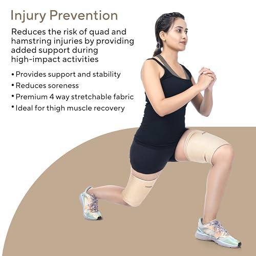 FOVERA FOVERA Thigh Support,Thigh Compression Sleeve for Quad and Hamstring Support for Men and Women (Size - S, 1 Pair)