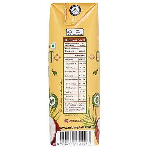 urban platter Urban Platter Unsweetened Coconut Cream, 250ml [ 23% Fat, Additive-Free, Made in India, 100% Pure & Thick, Clean Label]