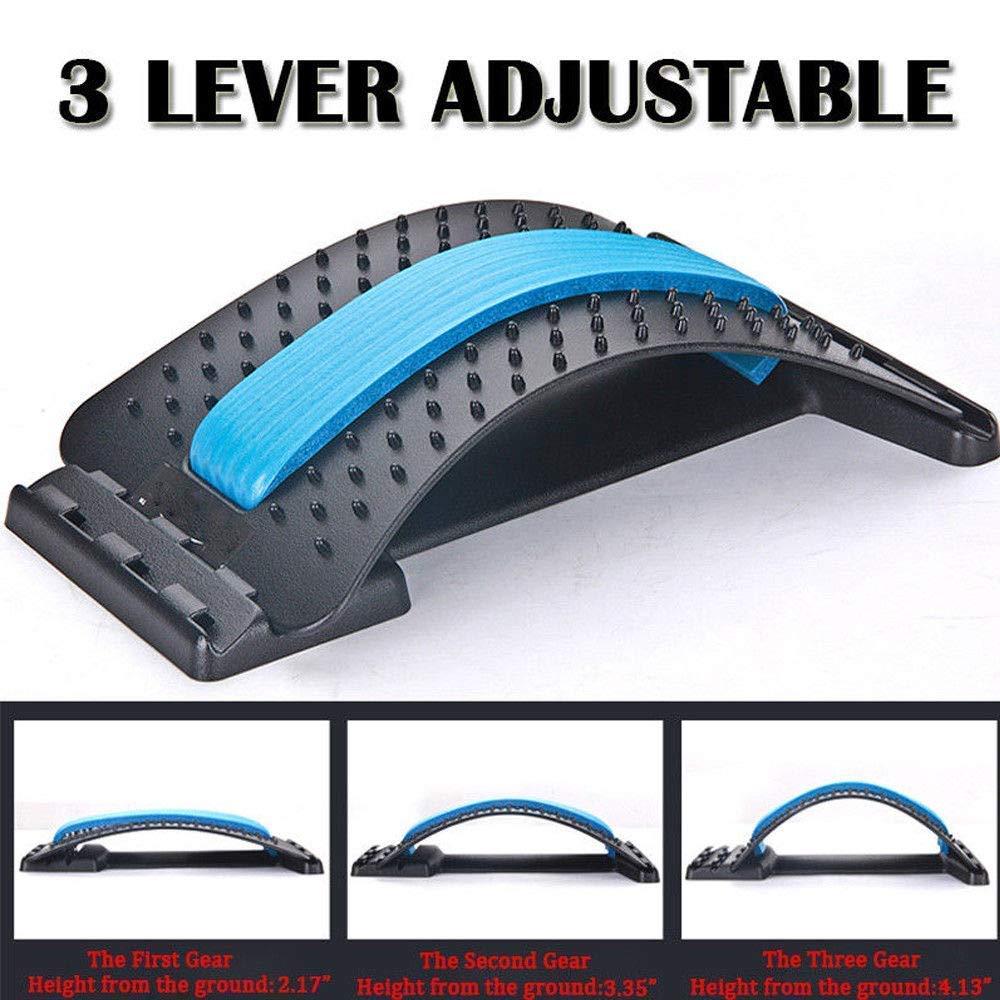 Shopiable Store Shopiable Store Back Arch Stretcher-Lower Back Stretching Device-3 Level Back Massager Lumbar Support Stretcher for Spinal Pain Back Muscle Pain Relief (Black)