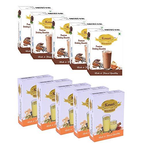 Kesari Kesari Premium Drinking Chocolate Milk Masala- 100 Gram, Milk Masala-100 Gram Combo, Pack of 5