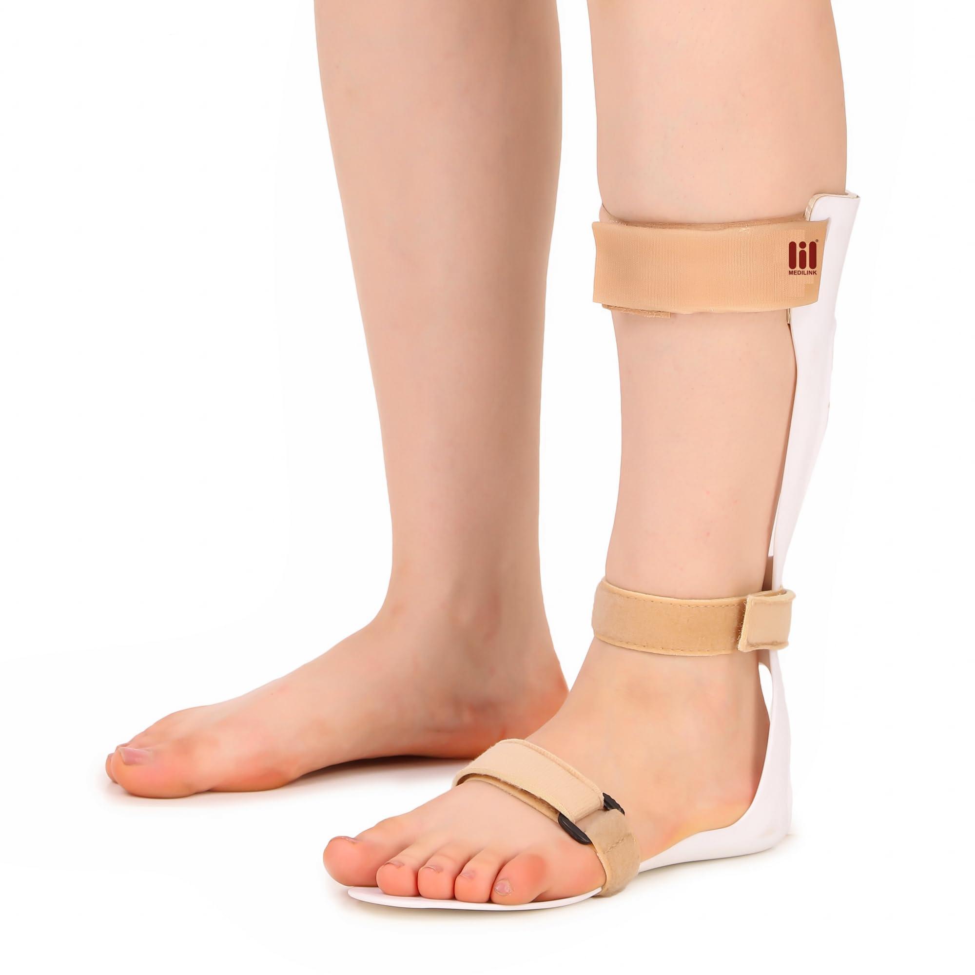 Medilink Medilink AFO Brace -Ankle Foot Orthosis support - foot drop splint- Drop Foot Postural Correction Brace- long foot plate (Right -Small)