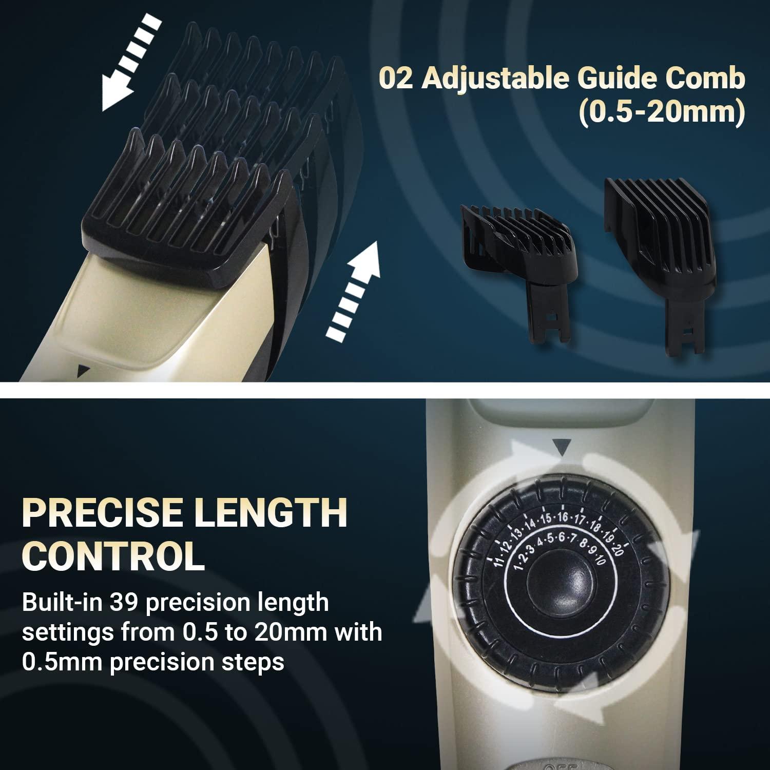 VGR VGR V-031 Professional Cord & Cordless Hair Clipper Runtime: 90 min Trimmer for Men Multicoloured