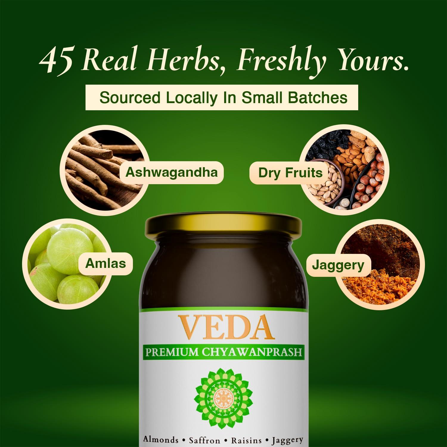 VEDA Veda Premium Chyawanprash - Jaggery Based Sugar Free Chyawanprash | 1000 g | Enriched with Almonds & Saffron