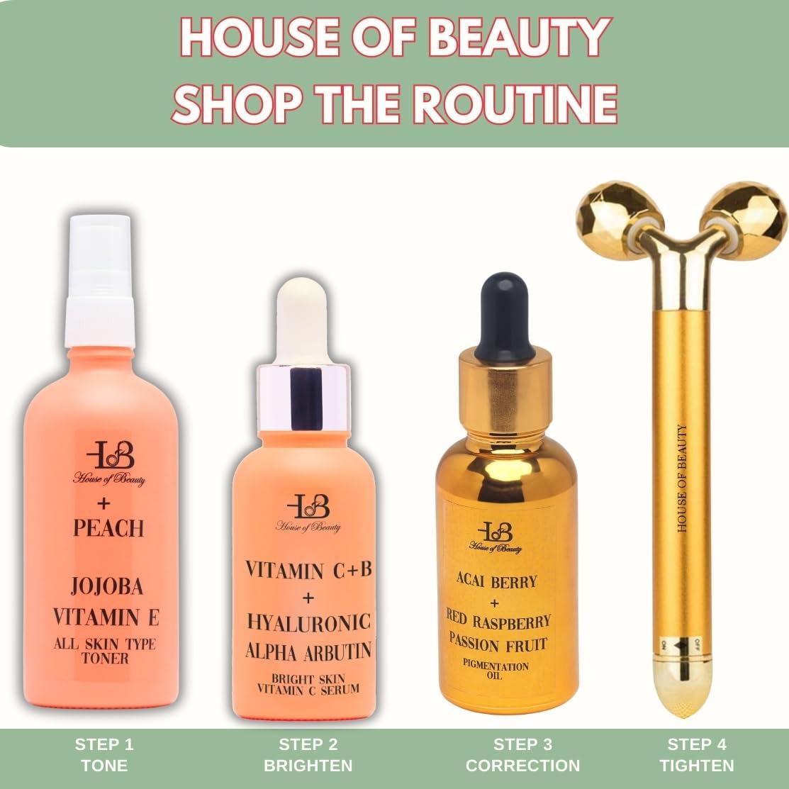 HOUSE OF BEAUTY House of Beauty 3D Face Massager Beauty Bar, Y-shaped Roller - Combination Sculptor (Golden)