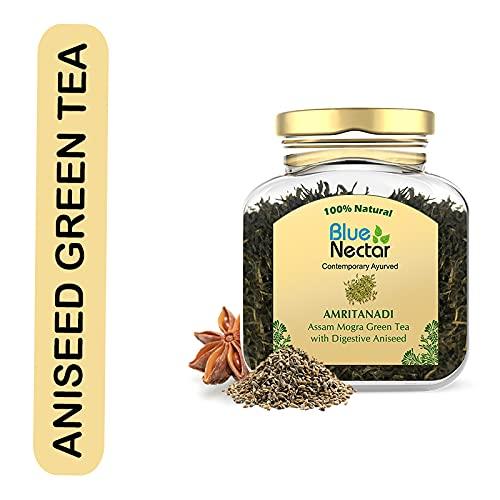 Blue Nectar Blue Nectar Amritanadi Assam Loose Green Tea Leaves (50 Gm + 15 Gm Free|30-33 Cups) (Digestive Aniseed) - 65 Gram