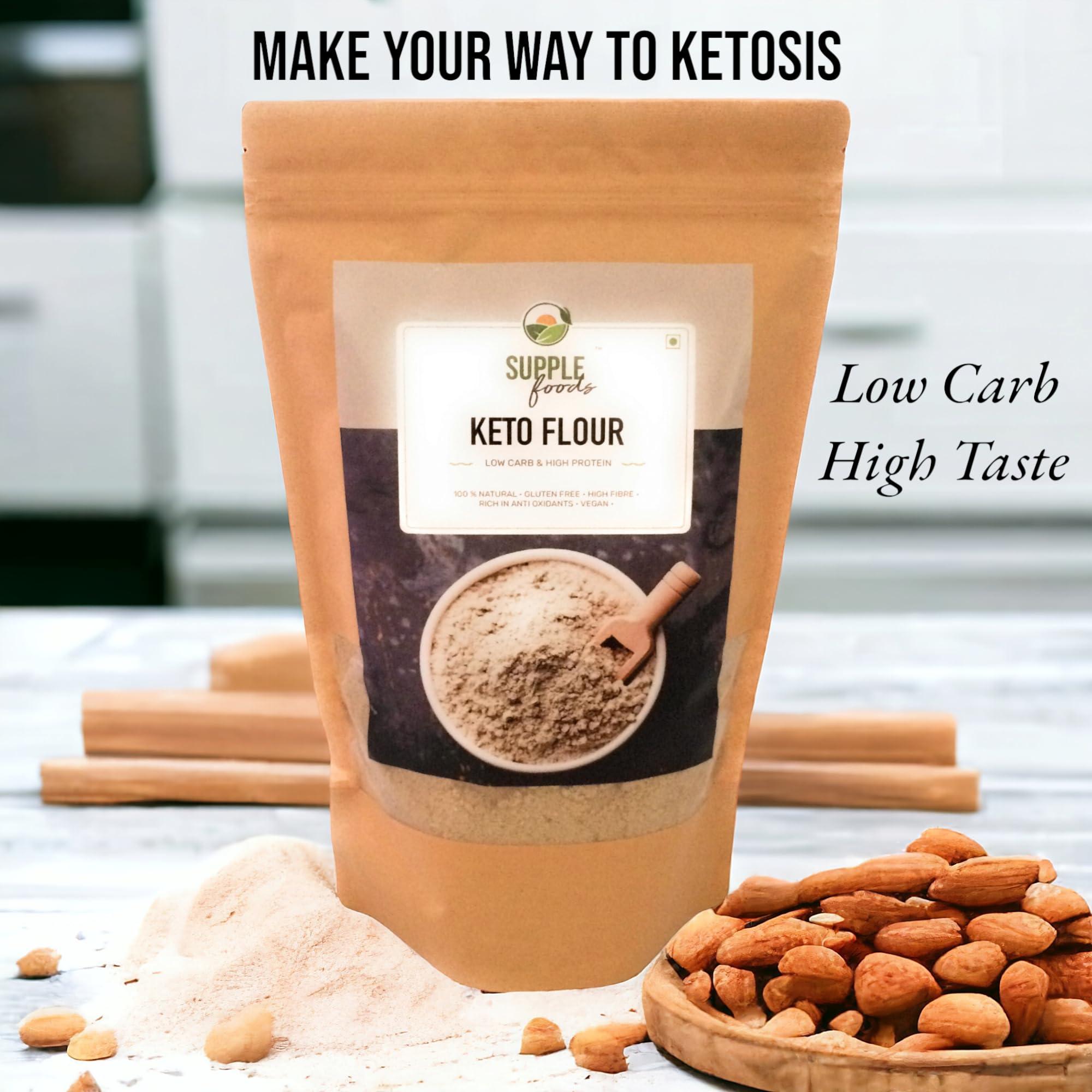 SUPPLE foods SUPPLE foods Keto Flour - Healthy Low Carb Flour, Low Gi, High Protein, Gluten Free / Wheat Free Keto Atta - 900g (Use Keto Aata To Make Rotis, Keto Bread)