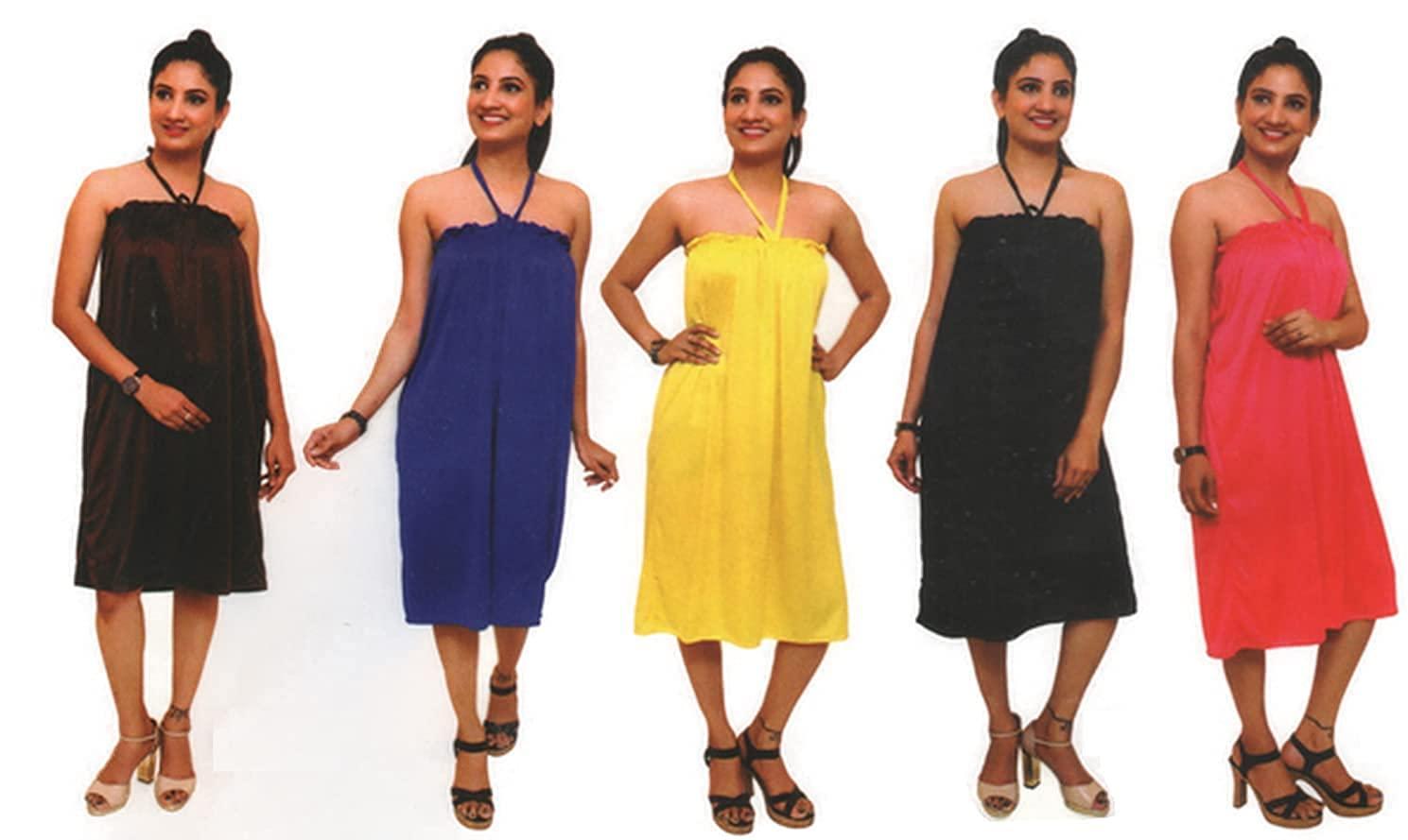 SIYAA SIYAA Women Cotton Gown for Facial Waxing Spa Massage Makeup Parlor and Salon Use Multipurpose Free Size Multicolor 1 PCS