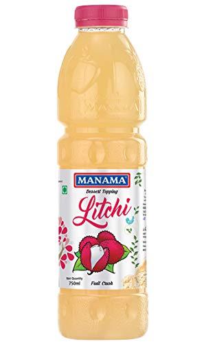 Manama Manama Litchi Crush | Fruit Topping for Ice Creams, Cakes, Pastries and Shakes 750ml Bottle