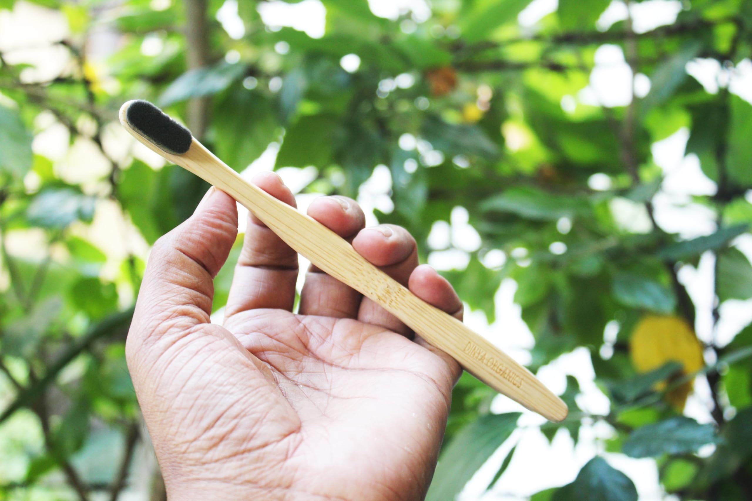 Generic Dinya - Bamboo Toothbrush | Nano Bristle Bamboo Toothbrush Online | Travel Bamboo Toothbrush | Extra Soft Bristle Bamboo Toothbrush Both Men and Women | Eco-friendly