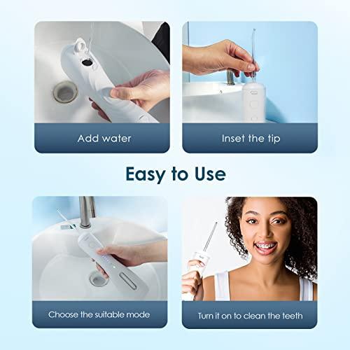 Oraimo Oraimo Power Water Dental Flosser for Teeth,Smart Cordless Oral Irrigator | 220 ml Tank Capacity| 6 Modes Quickly Clean the 99% Food Residues and Plaque| With 4 Functional Jet Nozzles | IPX7 Waterproof Water Flosser