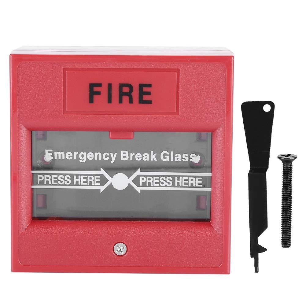 Byged Fire Emergency Button, Fireproof Durable Glass Break Emergency Button, max 3A@36VDC Indoor exit Door for Emergency Door